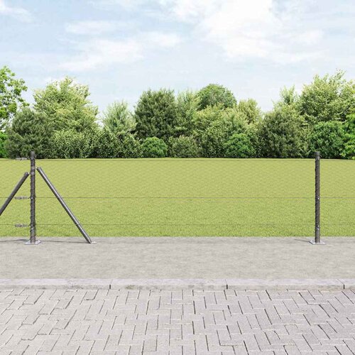  Heksagonalna ograda s betonskom osnovom 25 x 0,6 m Siva Mreža Cene
