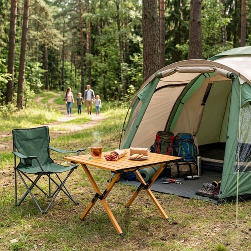 Multi Garden sklopivi kamping stol 60 &amp;times; 60 cm s torbom za no&amp;scaron;enje Slike