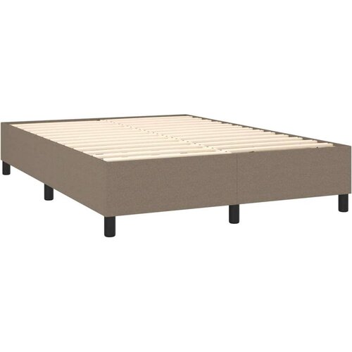 Box spring s madracem LED smeđesivi 140x200 cm tkanina Slike