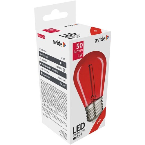 Avide LED sijalica FILAMENT E27 0.6W CRVENA Cene