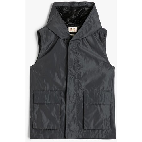 Koton Hooded Sleeveless Vest Pocket Detail Wind Flap Slike