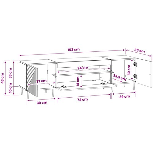  LED TV kabinet Crna Konstruirano drvo Slike