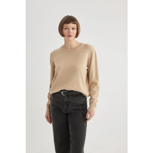 Defacto Regular Fit V-Neck Premium Soft Wool Textured Sweater