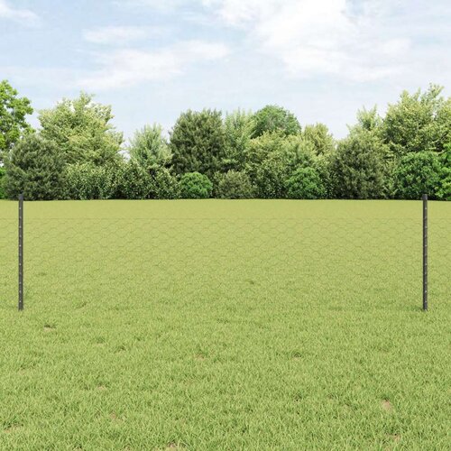 vidaXL Ograde Posts 11 kom U-kanal Siva 60 cm Čelik, Šesterokutna ograda Siva 0.5x50 m Čelik Cene