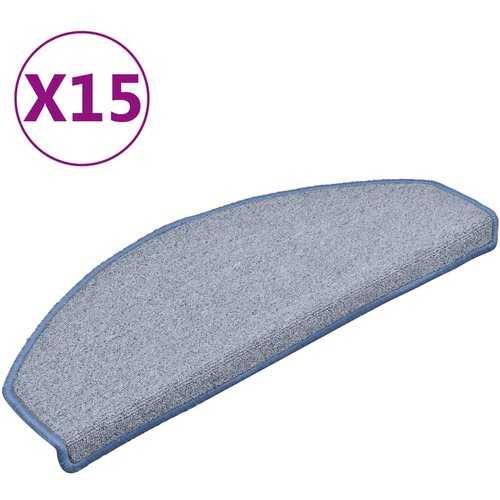 Maison Chic Preproga, Ruge za stopnice 15 kosov svetlo sive in modre 65x24x4 cm, (22120485) Cene