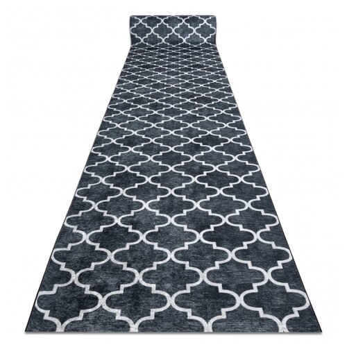 RugsX Tekač gumiran LOTUS CLOVER 60924 Detelja, melanž črna pralna protizdrsna 120 120x970 cm, (5000325732) Cene