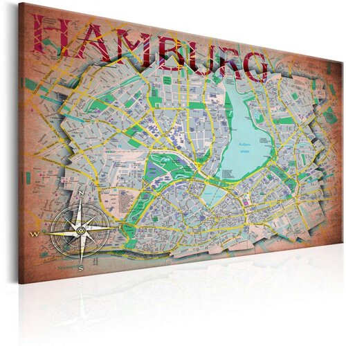  Slika - Map of Hamburg 90x60 Cijene