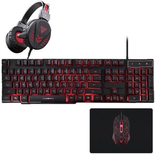 Connect Xl Gaming set, slu&amp;scaron;alice, tastatura, mi&amp;scaron;, podloga za mi&amp;scaron; &amp;ndash; CXL-KG350 Kit Gaming Slike
