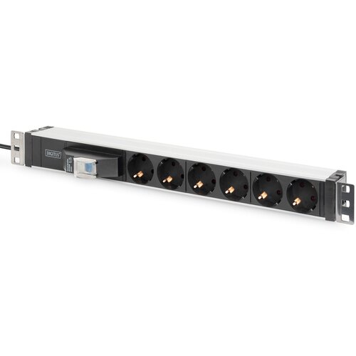 Digitus Aluminum Outlet Strip, 6 safety outlets with circuit breaker Slike