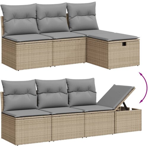  8-dijelni set vrtnih sofa s jastucima bež od poliratana Slike
