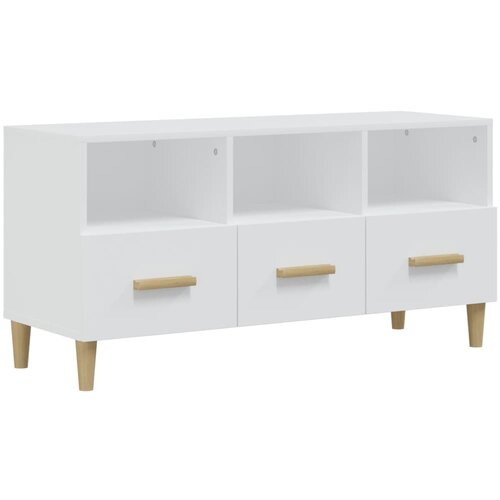 Maison Chic TV omarica - TV stojalo - Televizijska omarica bela 102x36x50 cm konstruiran les, (21700794) Slike