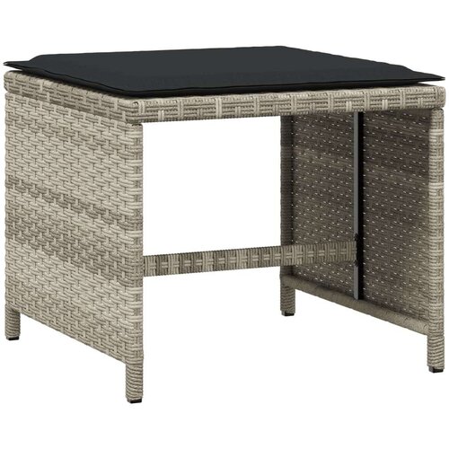 Vrtni taburei s jastucima 4 kom 40x40x35 cm od poliratana Slike