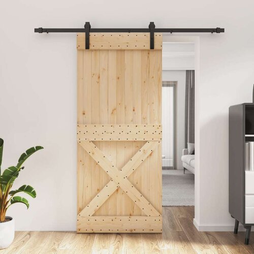  Klizna vrata s priborom za montažu 90 x 210 cm masivna borovina Cijene