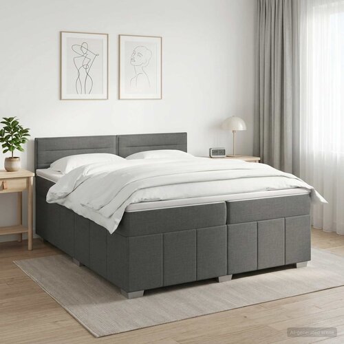  Boxspring krevet s madracem Tamnosiva 200 x 200 cm Tkanina Cene