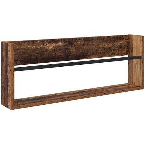  Polica za časopise s policom 2 pcs Staro drvo 80 x 12 x 30 cm Slike
