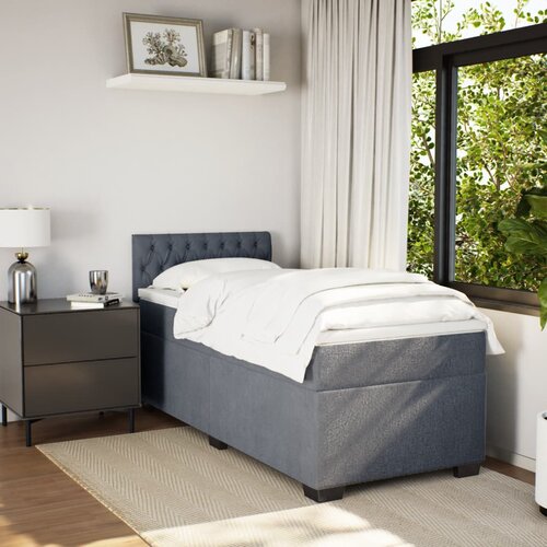 Box spring krevet s madracem tamnosivi 100x200 cm bar&amp;scaron;unasti Slike