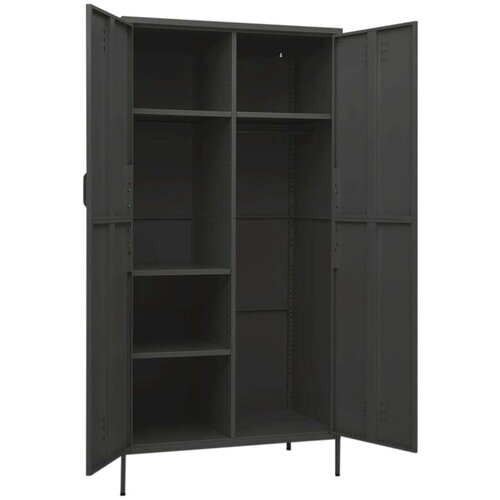 VidaXL garderobna omara antracitna 90x50x180 cm jeklo Slike