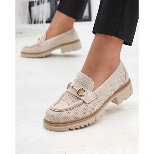 Resti Cream openwork women's moccasins with chain Imerila - Footwear Cene