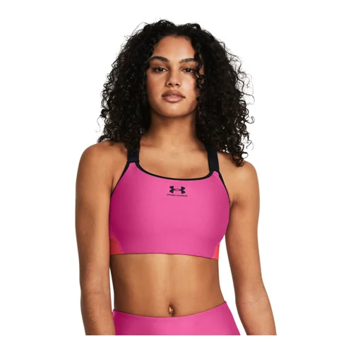 Under Armour UA Women's HeatGear® Armour High Sports Bra, Astro Pink/Red Solstice - XS, (21576275)