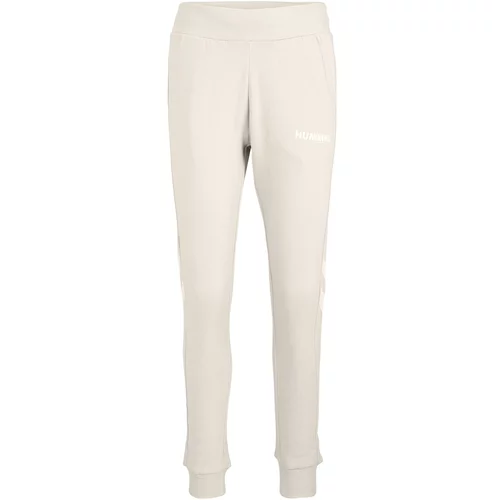 Hummel Sportske hlače 'Legacy' svijetlobež / bijela