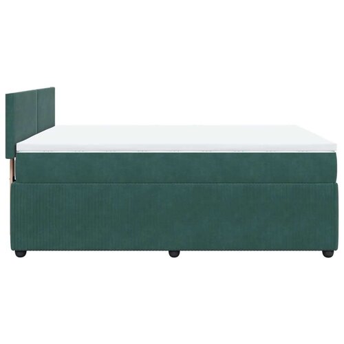 vidaXL Box spring postelja z vzmetnico temno zelen 140x190 cm žamet Cene
