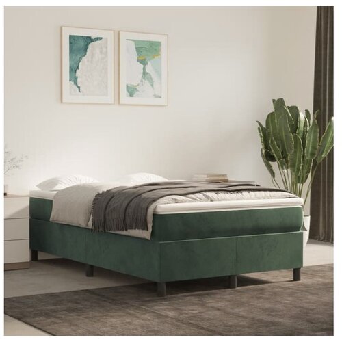  Box spring postelja z vzmetnico temno zelena 120x200 cm žamet Cene