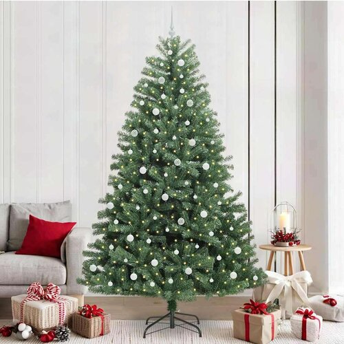 vidaXL Umjetno božićno drvce s nogom Zelena 240 cm PVC i metal Cijene