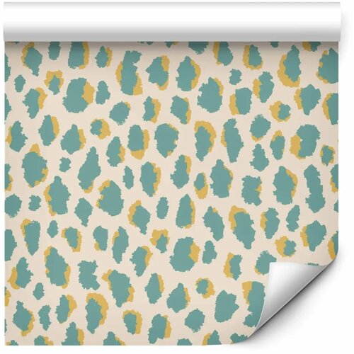  Tapeta - Giraffe Pattern - animal pattern in turquoise spots on a light background. 50x1000 Standard Slike