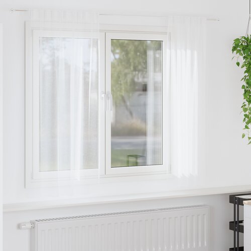 vidaXL Zavese z zavesami 2 pcs Bela 140 x 175 cm Poliester Cene