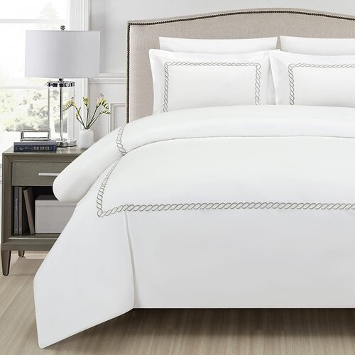 Mila Home Luxury Bijela posteljina za krevet za jednu osobu od pamučnog satena s uključenom plahtom/6-dijelna 140x200 cm Whispered Serenity &amp;ndash; Slike
