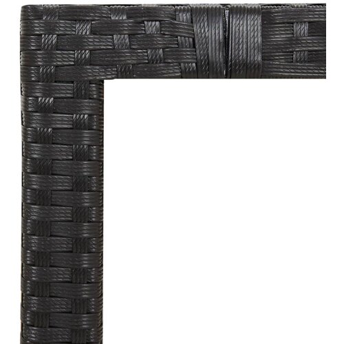  5-dijelni vrtni blagovaonski set s jastucima od poliratana crni Crna 90 x 90 x 75 cm Slike