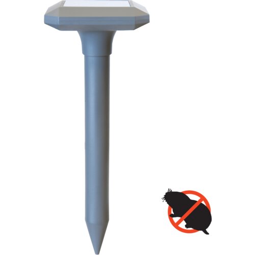 Silverline Ultrazvučni rastjerivač krtica solarni, efikasan do 500 metara kvadratnih, Bijeli Slike