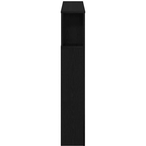  LED glava kreveta s policom Crni hrast 100 x 18,5 x 103,5 cm Slike