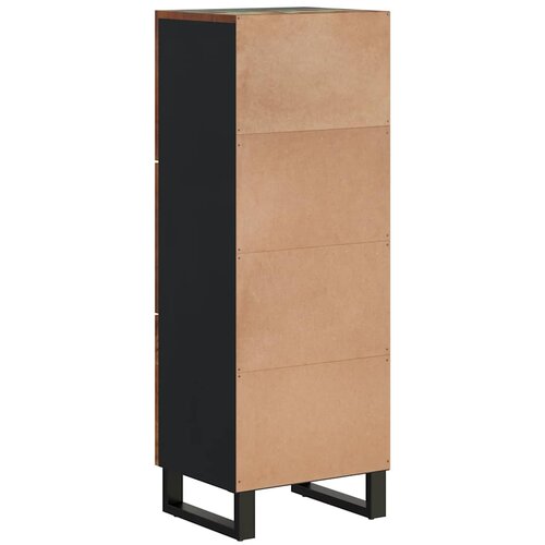  Visoka komoda s 3 vrata 40x33x110 cm obnovljeno drvo i željezo Slike