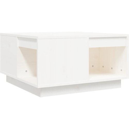 Maison Chic Klubska mizica - kavna mizica - Nizka mizica bela 60x61x32,5 cm trdna borovina, (21755189) Cene