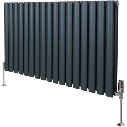 Monster ovalni stebrični radiator in ventili - 600 mm x 1020 mm - antracitno siva, (21569857) Cene