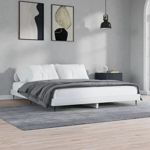  kreveta visoki sjaj bijeli 120x200 cm konstruirano drvo