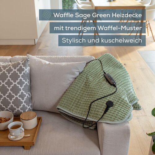 Beurer HD 72 Waffle Sage Green Grelna x odeja 180 130 cm, 40069 Slike
