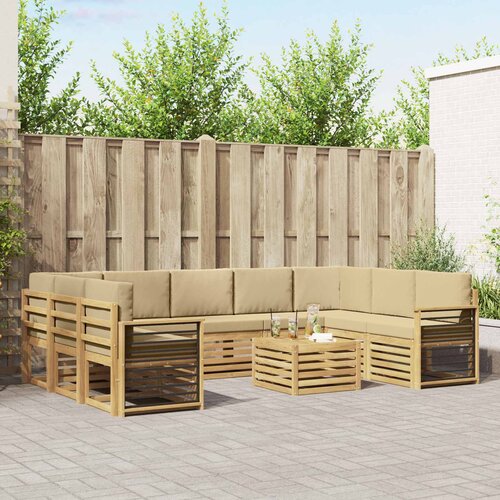  Setovi sofa 10 pcs Bijela i bež 59 x 59 x 37 cm Poliester Cene