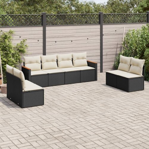  8-dijelni set vrtnih sofa od poliratana s jastucima crni Cijene