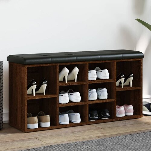 VidaXL Klupa za cipele smeđa boja hrasta 102x32x50cm konstruirano drvo Slike