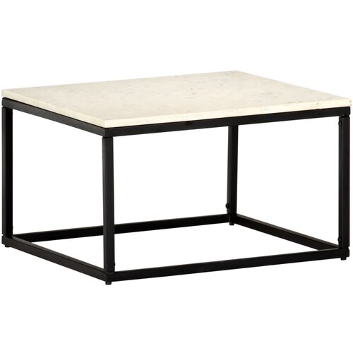 VidaXL Klubska mizica bela 60x60x35 cm kamen z marmorno teksturo, (20625320) Slike