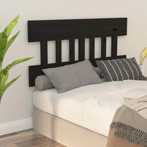  Uzglavlje za krevet crni 138,5 x 3 x 81 cm od masivne borovine