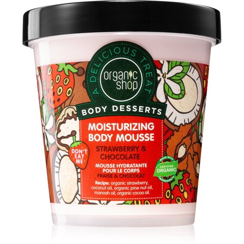 Organic Shop Body Desserts Strawberry &amp;amp; Chocolate pena za telo z vlažilnim učinkom 450 ml Slike