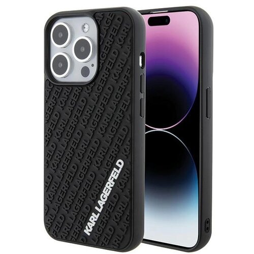 Karl Lagerfeld 3D GUMIJASTI OVITEK MULTI LOGO ZA IPHONE 15 PRO ČRN, (21897150) Cene