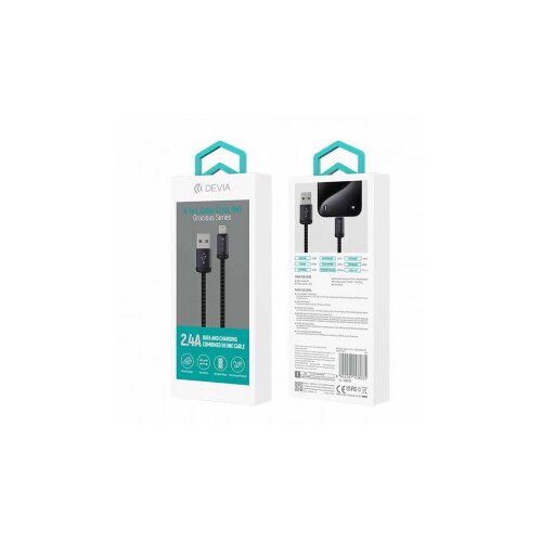 DEVIA kabl Gracious Series Usb Lightning 2A 1m Crni Cene