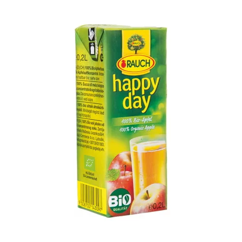 Rauch Happy Day 100% bio jabolčni sok, Tetra Pak 3 x 0,2 L