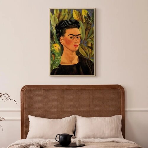  Slika - Frida Kahlo &amp;ndash; Self-Portrait with Bonito 80x120 U prirodnom drvenom okviru Slike