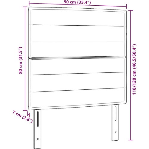  Uzglavlje Tamno siva 90 cm tkanina Slike