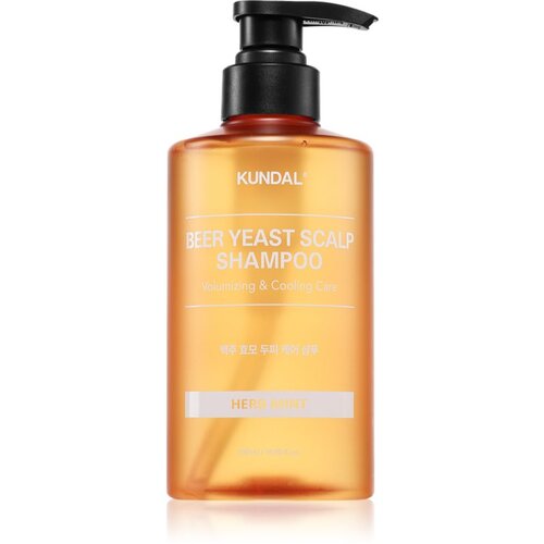 KUNDAL Beer Yeast Hair Loss Relief Shampoo spodbujajoči in osvežilni šampon proti izpadanju las z vonjem Herb Mint 500 ml Cene